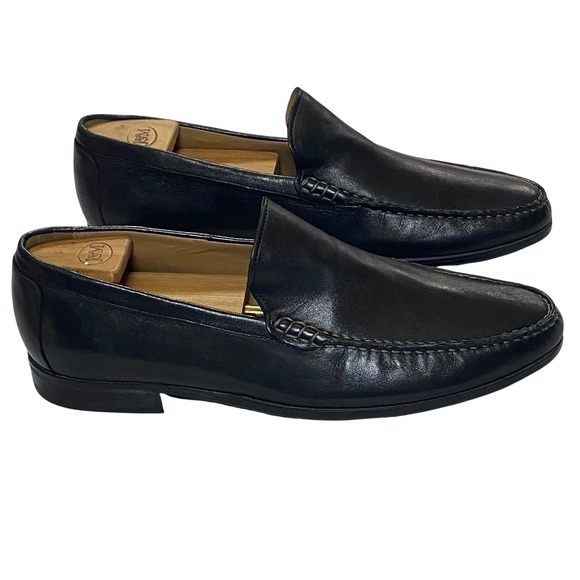 Johnston & Murphy Harrison Venetian Black Leather Loafer 11 Sheepskin w Inserts